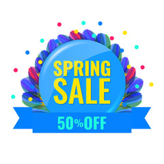 Spring discount concept banner. Sale label