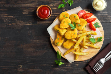 Chicken nuggets and french fries