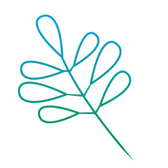 tree branch with leaves plant natural vector illustration green color line image