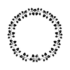 wreath tropical flora natural decoration ornament vector illustration