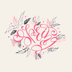 Obraz na płótnie Canvas Spring in pink creative font