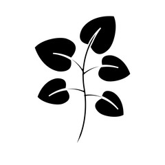 tree branch with leaves plant natural vector illustration