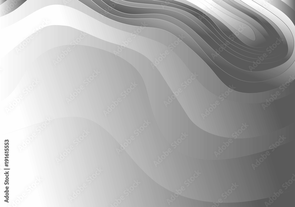 Leinwandbilder abstract gray and white gradient topographic contours lines of mountains. topography map art curve l
