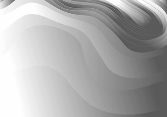 Abstract gray and white gradient topographic contours lines of mountains. Topography map art curve line drawing background with copy space. Paper layer vector illustration.