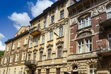 antique building view in Krakow, Poland
