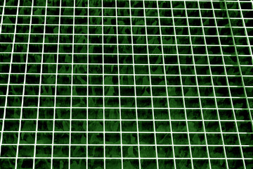 Metal grid texture in green tone.