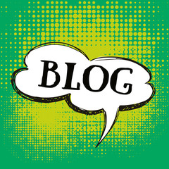 Illustration of a Blog chat bubble hand drawn