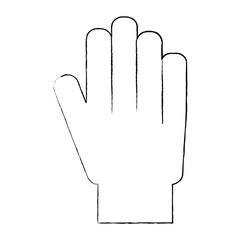 hand showing five finger palm stop vector illustration sketch design