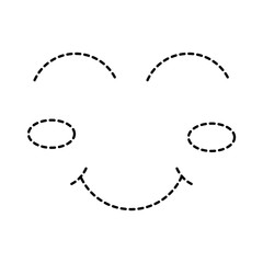 cartoon funny face winking eyes happy vector illustration