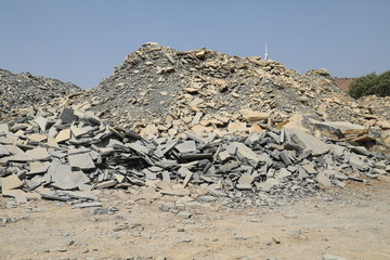 Fototapeta na wymiar Black stone mining area
