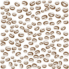 Coffee beans hand drawn