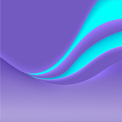 Abstract violet and blue wavy ornaments from paper cutting