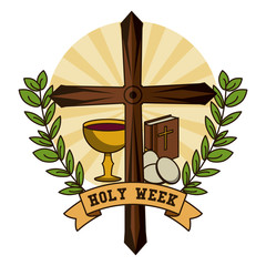 Holy week catholic tradition icon vector illustration graphic design