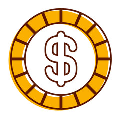 golden coin money dollar cash icon vector illustration