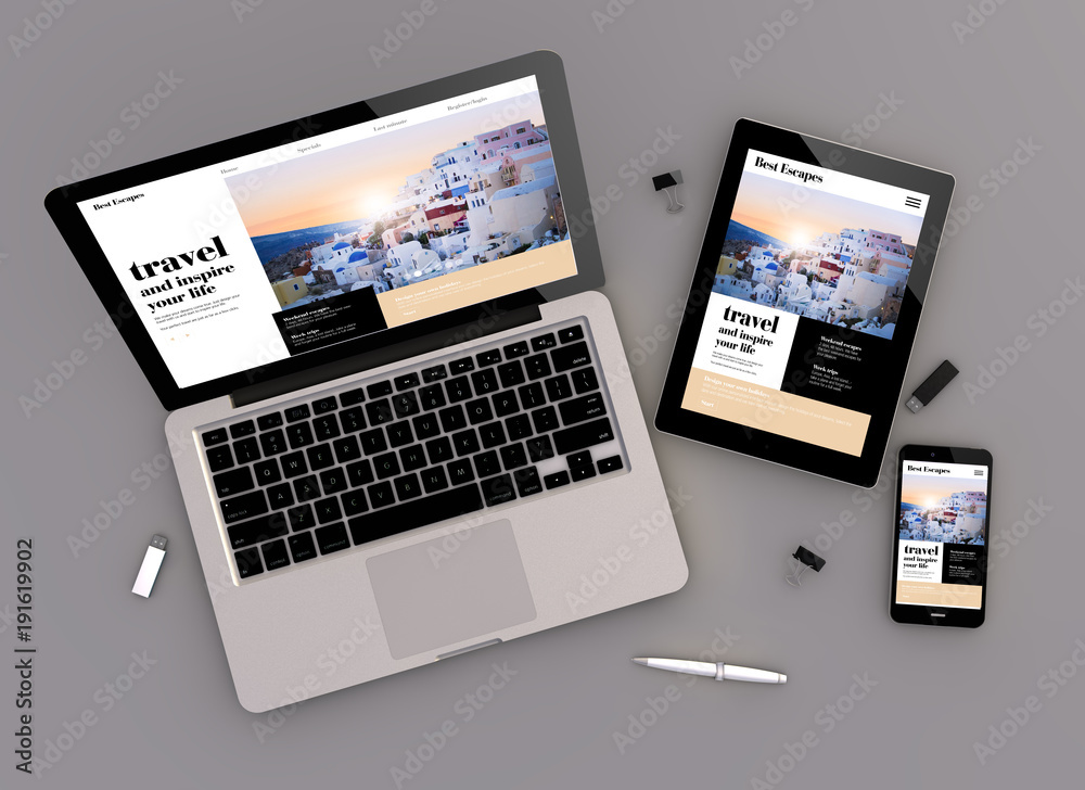 Canvas Prints responsive design travel website zenith view