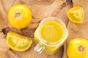 Lulo fruit and juice - Solanum quitoense