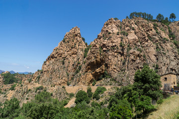 Fototapeta na wymiar Felsenlandschaft Calanches auf der Insel Korsika