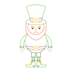 leprechaun angry cartoon st patricks day character vector illustration line color design