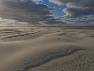 Fototapeta na wymiar Wadden sea beach at isle Schiermonnikoog in the Netherlands