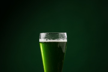 glass of green beer, st patricks day concept