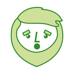 cartoon sad face man beard character vector illustration