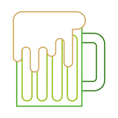 green mug beer glass drink traditional vector illustration line color design