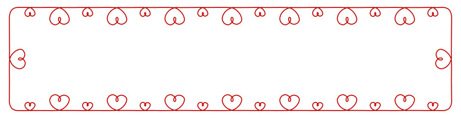 doodle hearts banner red on white