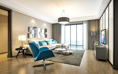 3d render of living room