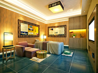 3d render of massage room