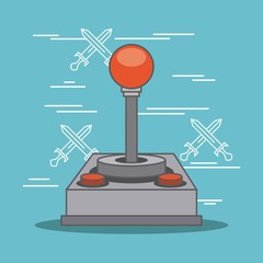 classic joystick buttons video game gadget vector illustration © Gstudio