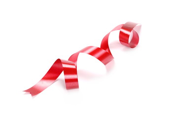 Fototapeta na wymiar Red ribbon isolated on white background