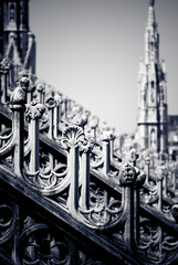 Duomo gothic cathedral of Milan, spires decoration detail