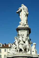 Fototapeta na wymiar Statue in Piazza Carlo Emanuele II Turin