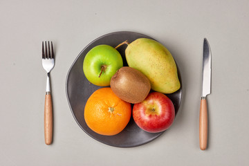 Healthy eating, dieting. Fresh various citrus fruits