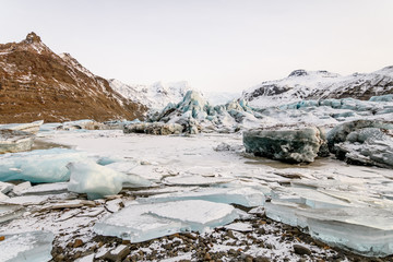 Paysage de glacier gelé de vatnajokull, Islande