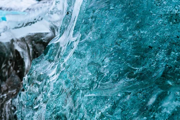Crédence de cuisine en verre imprimé Glaciers gros plan d& 39 iceberg de gel