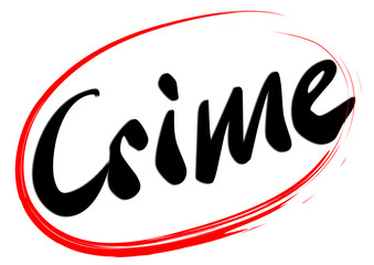 Crime in red ellipse - vector