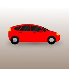Modern Red Car Transportation Illustration