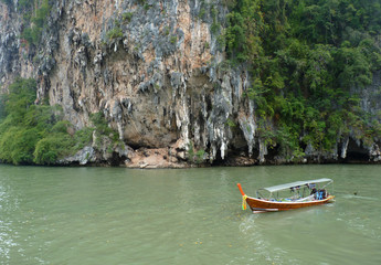 Longtail boat in Phang Nga bay