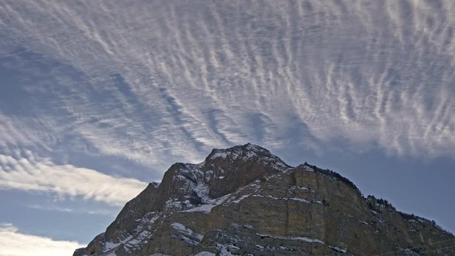 Stratus clouds above the mountain