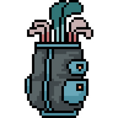 Fototapeta premium vector pixel art golf bag