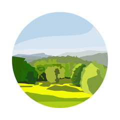 flat nature forest and glade icon