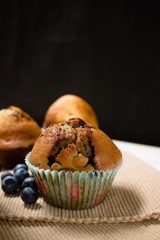 Muffin with blueberries