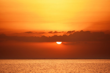 wonderful sea landscape with sunset over the sea. summer vacation and nature photography concept