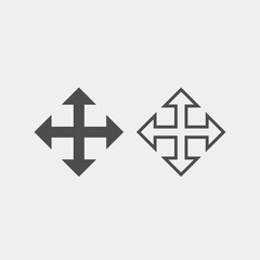 Arrow flat vector icon. Pointer flat vector icon