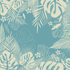 Fototapeta na wymiar Tropical jungle leaves seamless pattern background. Tropical poster design. Monstera art print. Wallpaper, fabric, textile, wrapping paper vector illustration design