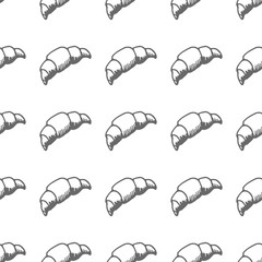 croissant seamless vector pattern