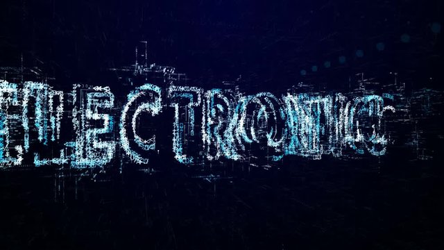 Electronic. Intro before starting or in pause. Tech title made up of small numbers and symbols. Show electronic