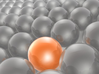 Red and grey spheres