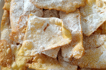 Carnival Italian frappe, from above, close up